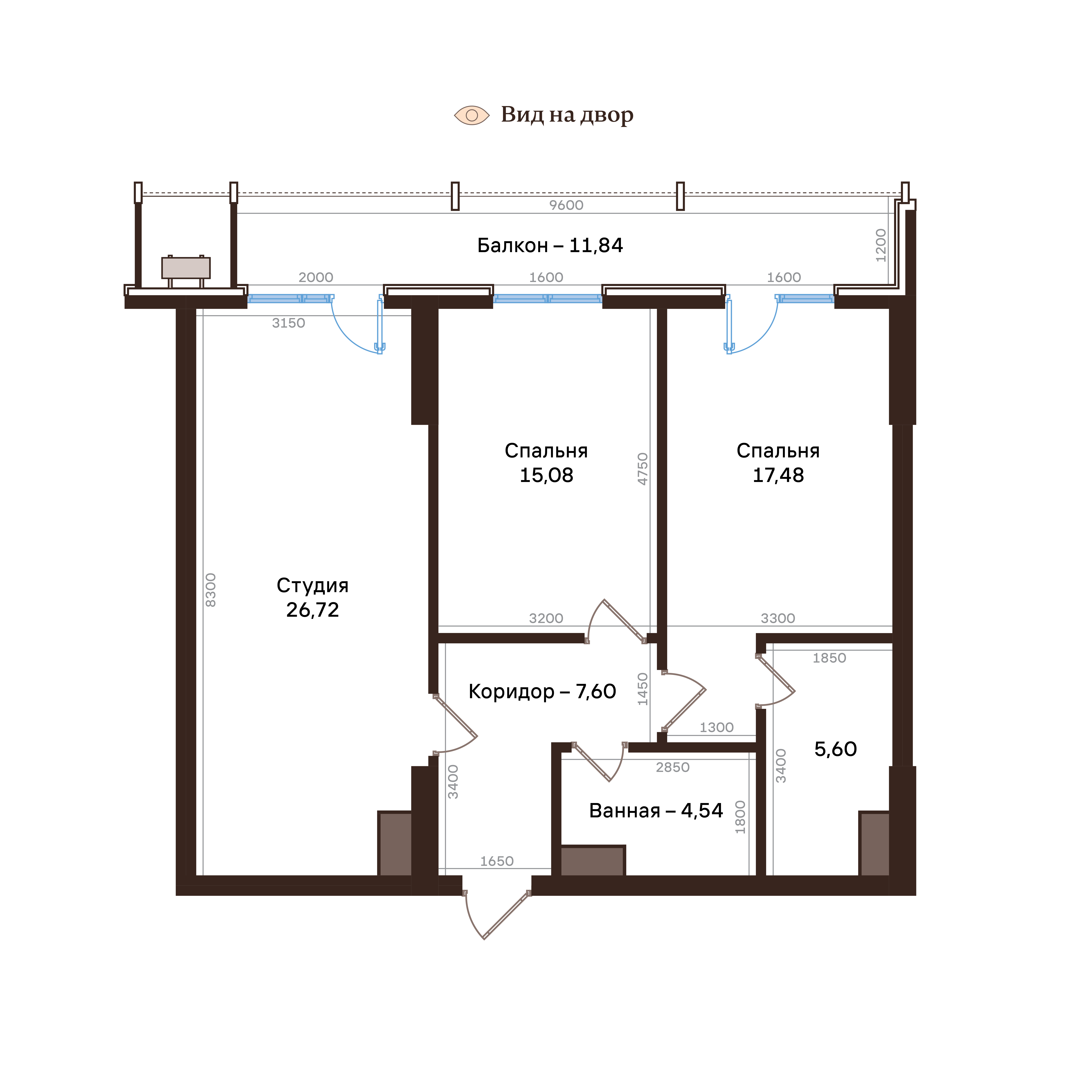 3-комнатная № 163